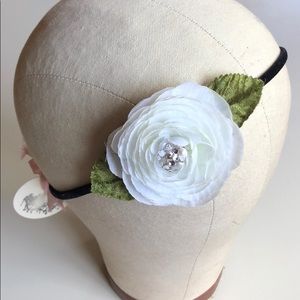 Boho Floral Rose & Swarovski Crystal Headband